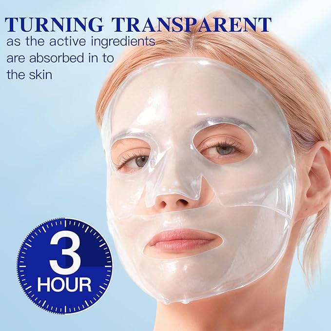 ICIKOL Deep Hydrolyzed Collagen Face Mask, 4 Pack - Age-Defying Sheet Mask with Peptides & Hyaluronic Acid, Restores Skin Elasticity & Firmness for Women