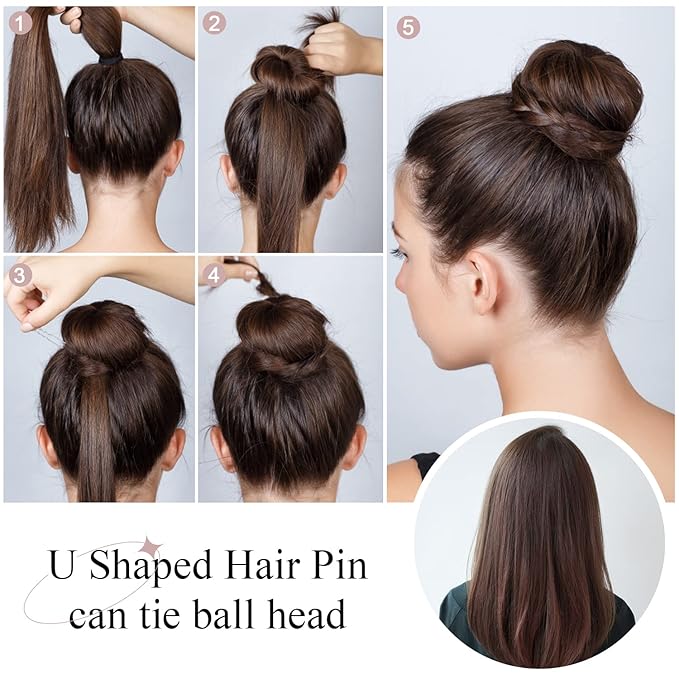 U Shaped Hair Pins, IKOCO 2.4inch Bun Hair Pins for Women with Storage Box, Golden