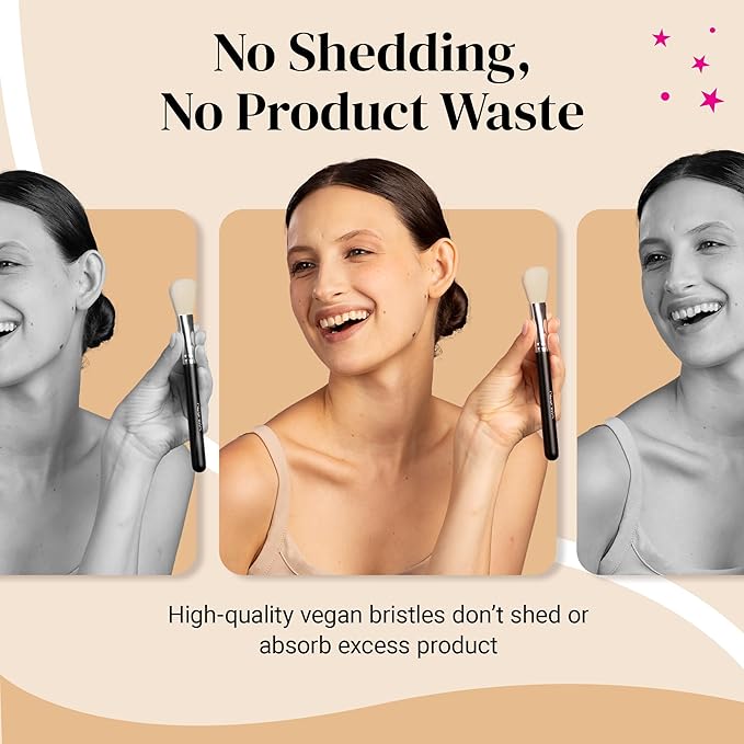 KESHIMA Angled Blush Brush & Bronzer - Premium Contour Brush for Blush, Bronzer & Powder Makeup Application - Vegan, Cruelty-Free