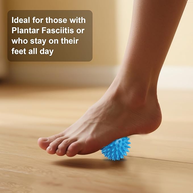 Spiky Massage Balls- 3PCS (Firm, Medium and Soft) Muscle Massager Ball for Feet, Back, Neck, Muscles, Hands Massager Roller for Plantar Fasciitis, Foot Arch Trainer, Exercise, Physical Therapy