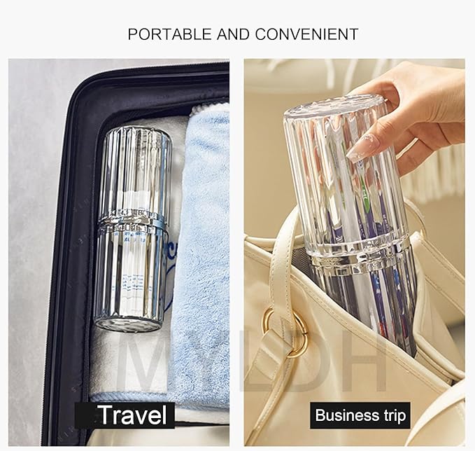 Toothbrush Travel Case Portable Travel Toothbrush Holder, Large Travel Toothbrush Cup, Travel Toothpaste Container for School, Camping, Business Trip Bathroom