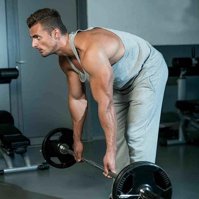 4ft Barbell Weight Bar Solid Steel Straight Weightlifting 2 Collars