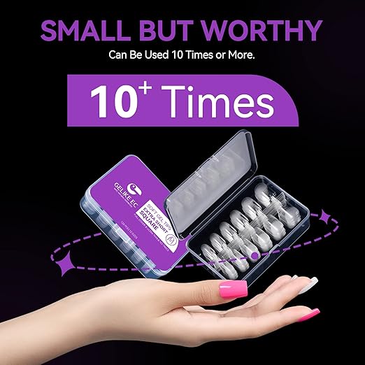 Gelike ec Nail Tips: XS Soft Gel Tips Square Shaped Full Cover Gel Nails Pre Etched - PMMA Resin Clear Strong False Press on Nails 120PCS 12 Sizes, Extra Short Square