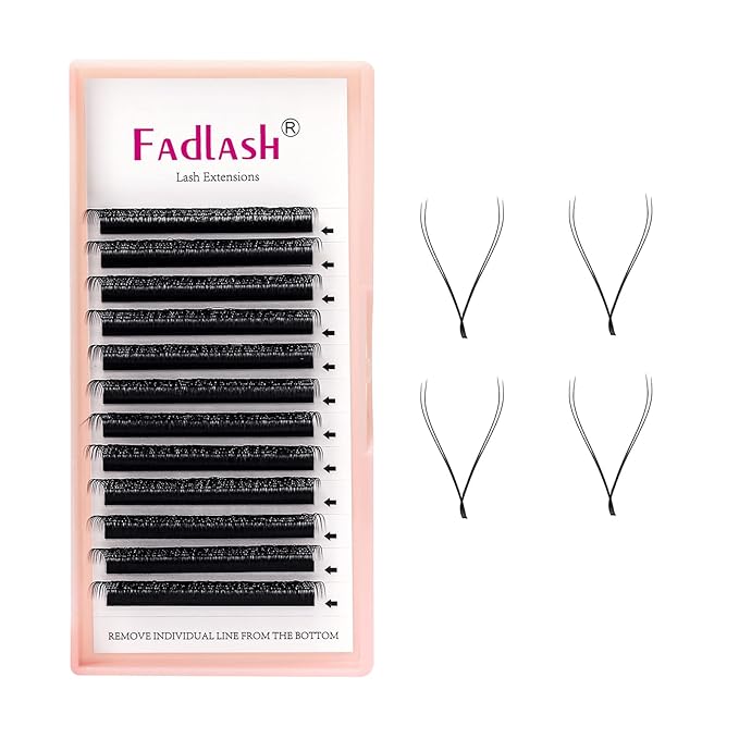 Y Lashes Extensions D Curl Mixed Tray YY Lash Extensions Premade Fans Weave Y Shape Tips Volume Lash Extensions (YY-0.07-D, 8-14mm Mix)