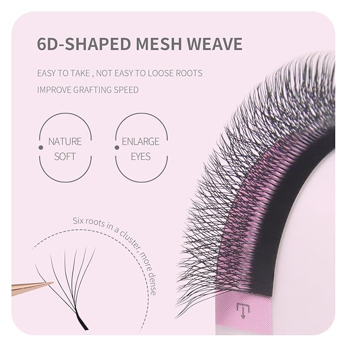 6D Premade Fan W Shape Eyelash Extensions 0.07 D Curl 10mm Volume Self Fanning False Lashes Makeup Supplies Professional Use Lash Extension(0.07 D, 10mm)