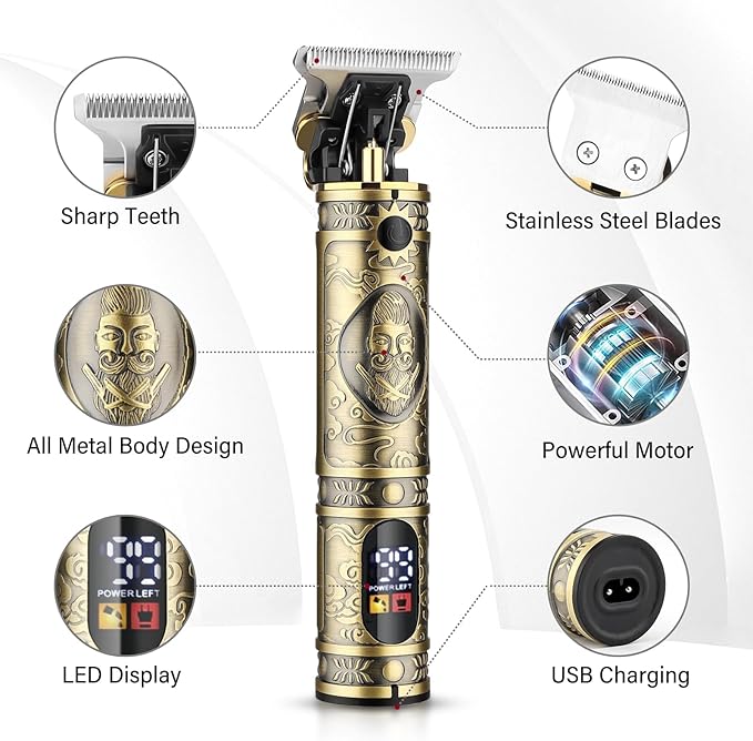 GSKY Hair Clippers for Men Professional,Beard Trimmer Kits & Sets, Cordless Mens Hair Trimmer