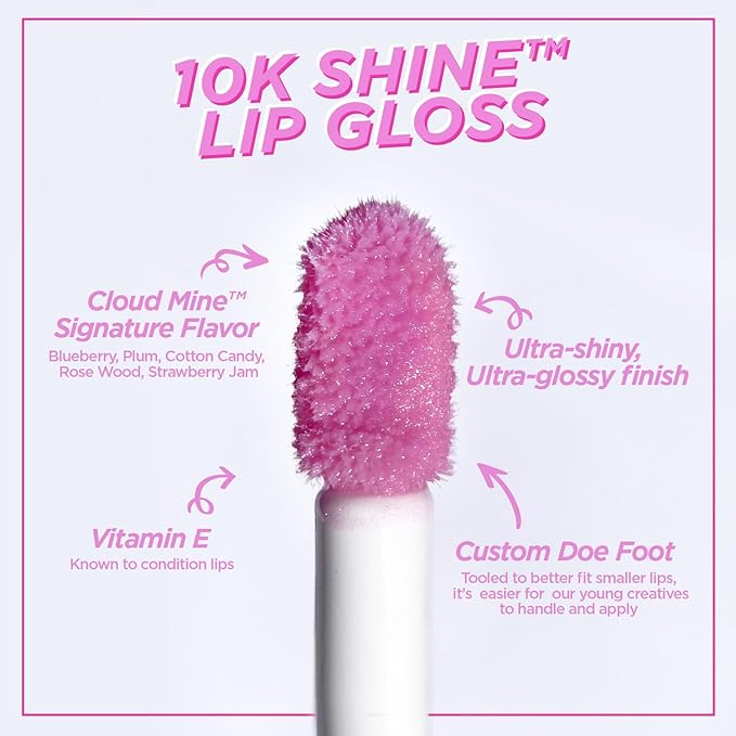 Petite 'N Pretty 10K Shine Lip Gloss Set for Kids, Teens & Tweens – Charmed Life, Pink Pact & Gia Pink – High-Shine, Non-Sticky, Safe Lip Gloss Trio Gift Paraben-Free Makeup Kit