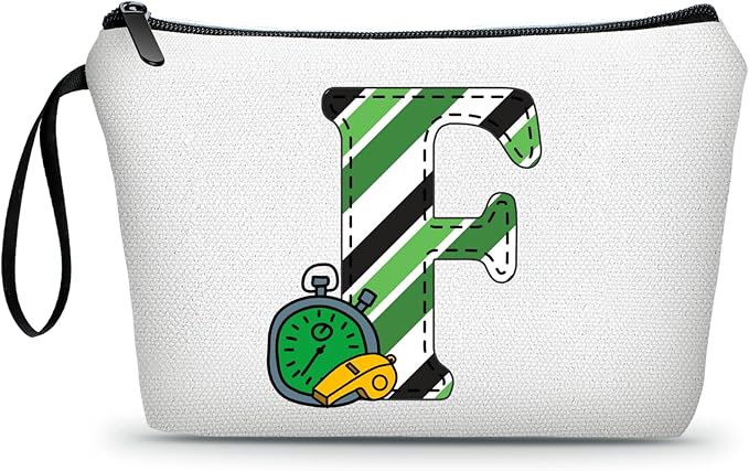 ARIOSEY Soccer Gifts Personalized Soccer Ball Cosmetic Bag for Purse Birthday Inspirational Gifts for Girls Women Team Coach Mom Stuff Travel Organizer-F