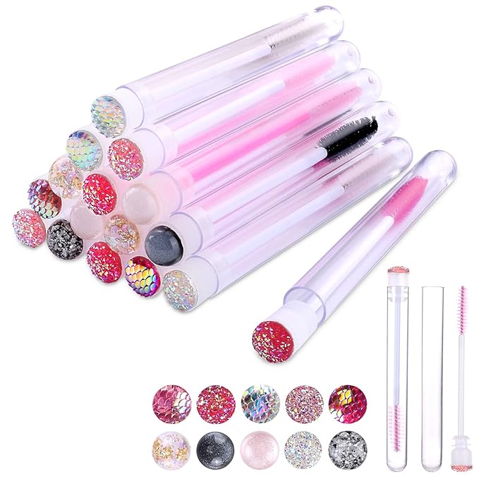 Dming 50pcs Eyelash brush Lash Wand Makeup tool Eyelash Extension supplies Cleaning brush Diamond Mascara (50, mix)