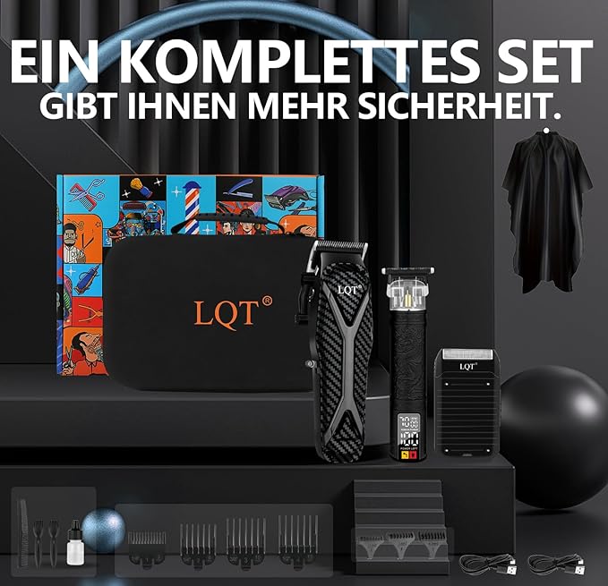 Hair Clippers for Men Professional, Hair Trimmer & Beard Electric Razor Kit, Barber Clipper Set for Men’s Grooming Cordless with LCD Display, Hair Cutting Clippers and Trimmers Set