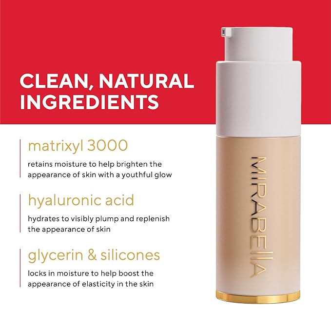 MIRABELLA - Invincible for All HD Liquid Foundation, Moisturizing Face Products for All Skin Types, Full-Coverage Lightweight Foundation Makeup, Moisturizing & Hydrating Beauty Care, Deep D230