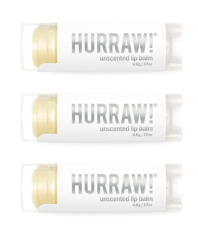 Hurraw! Unscented Lip Balm, 3 Pack:
