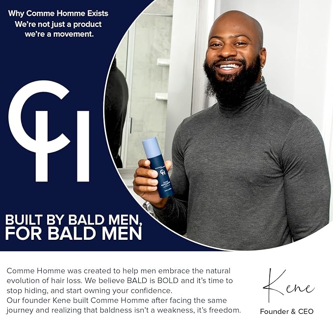 Comme Homme Hydrating Scalp Wash for Bald Men | Gently Cleanses, Soothes & Energizes with Basil, Aloe, Tree Tea & Caffeine | Scalp Wash for Face & Scalp | 5 fl. oz/ 150 ml