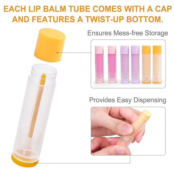 LotFancy Lip Balm Tubes Empty, 60PCS