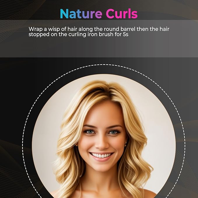 Thermal Brush-Blowout brushs,10 Temperatures LCD Display Upgrade to 400°F 1.5 in Heated Round-Brush Curling Iron Heated Ceramic Tourmaline Ionic Comb 110-240V Volum for Any Hair Type