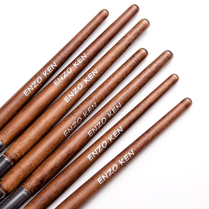 ENZO KEN Natural Pony Hair Eye Shadow Brush Set, Small Eyeshadow Brushes Set, Eye Makeup Brushes Set Professional, Small Nose Contour Brush, Angled Eyeshadow Brush, Eyeshadow Blending Brushes