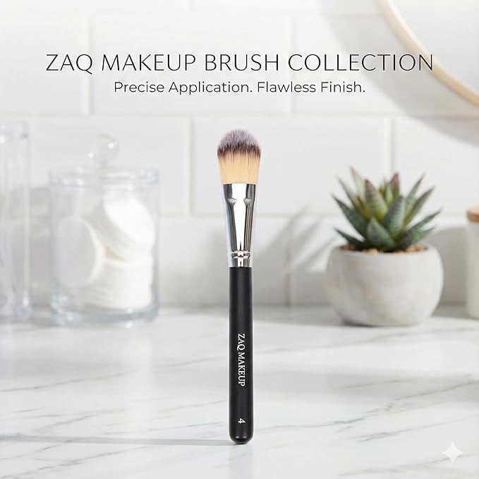 ZAQ Professional Foundation Brush Premium Synthetic Makeup Brush Bronzer Contour Brush Cosmetic Applicator for Blending Liquid Powder BB Cream