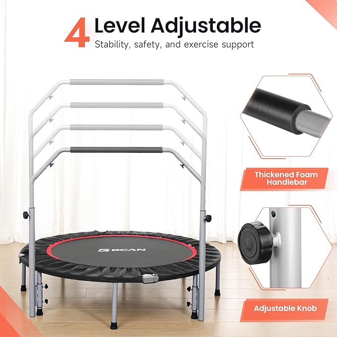 BCAN 40/48" Foldable Mini Trampoline Max Load 330lbs/440lbs