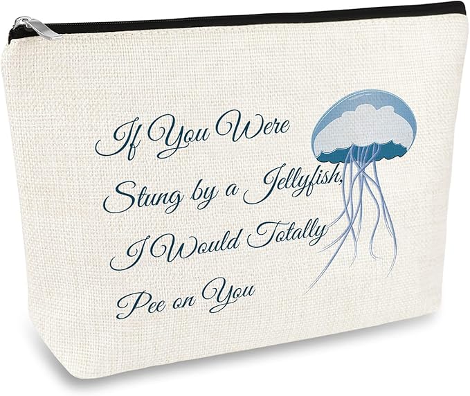 Funny Best Friends Friendship Gifts Jellyfish Lover Gifts Makeup Bag Cosmetic Bag for Women Christmas Graduation Birthday Gifts for Friend Bestie BFF Sister Gifts True Friends Gifts Travel Pouch