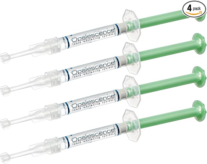 Opalescence 20% Teeth Whitening Refill Kit (4 Syringes) Carbamide Peroxide. Made by Ultradent, in Mint Flavor. Tooth Whitening Refill Syringes. Includes a Toothbrush. - 5196-2TB