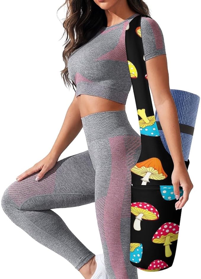 Yoga Mat Bag for Women, Stylish Yoga Mat Tote Sling Carrier Bag, Long Strap Exercise Mats Totes Sport Storage Bag