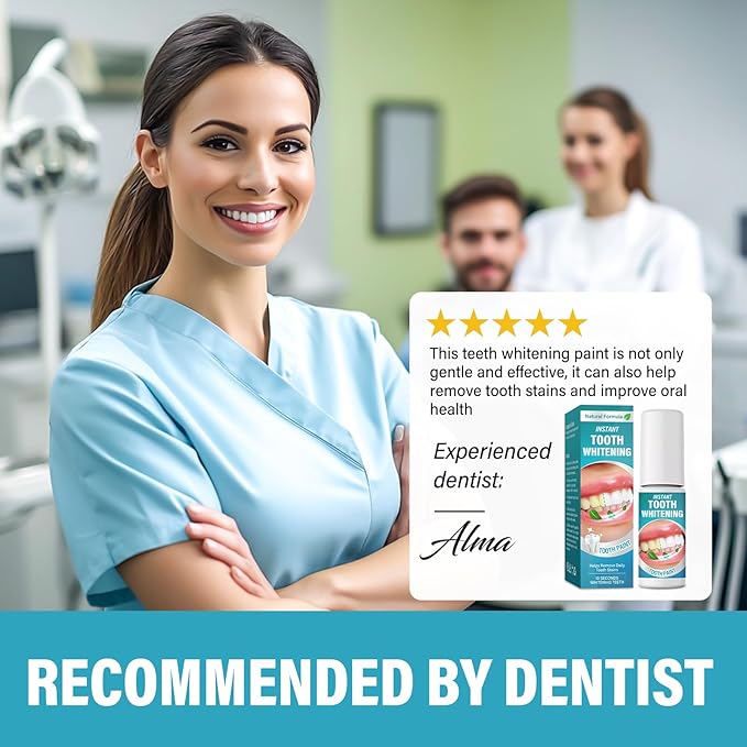 Tooth Paint, Teeth Whitening Kit–Instant Tooth Polish for Brightening & Stain Coverage, Gentle Formula, Easy to Use & Portable Teeth Whitening Solution