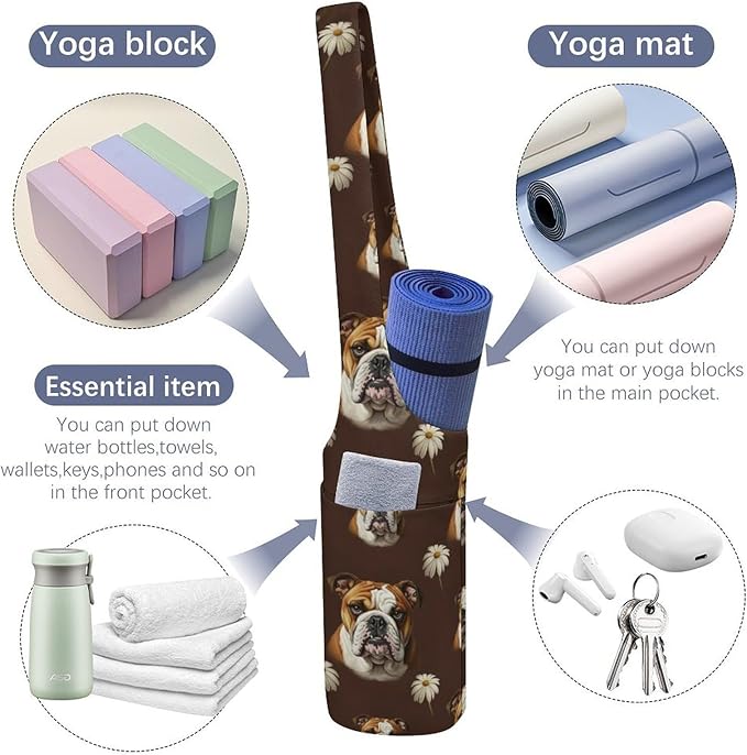 Portable Single Shoulder Yoga Mat Bag Carrier with Pocket Spacious Storage for Yoga Gym Fitness