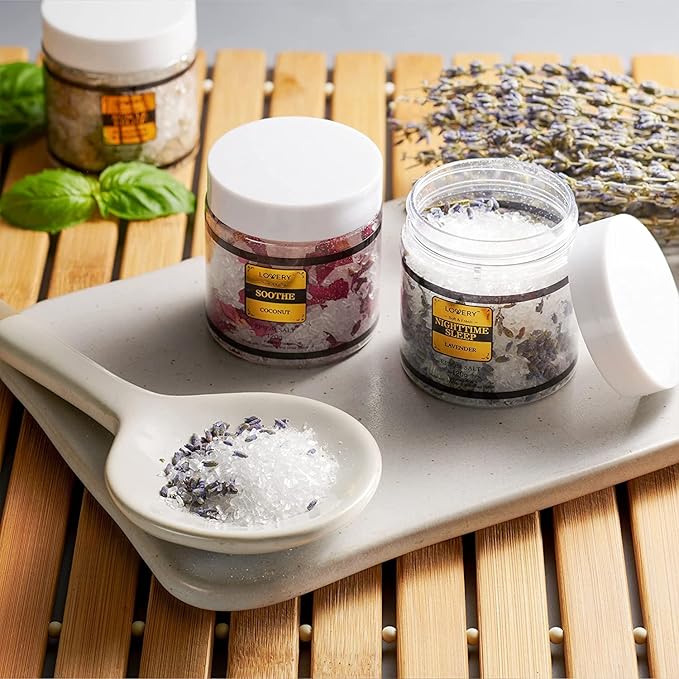 Gifts for Women Who Have Everything, Epsom Bath Salts Gift Basket Set, Self Care Salt W/Essential Oil, Valentines Day Gifts for Her, Mom, Lavender, Eucalyptus, Lemon, Coconut, Tea Tree, Honey Almond