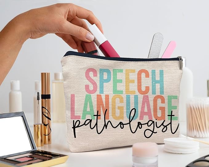 IWXYI SLP Gift,Speech Language Pathologist Bag,SLP Speech Language Pathologist Makeup Bag Zipper Pouch Travel Toiletry Gifts For Women Speech Language Pathologist