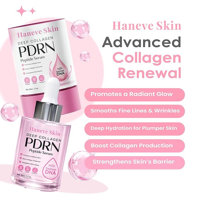 Deep Collagen PDRN Salmon DNA Peptide Serum with Niacinamide – Hydrating Facial Serum with Collagen-Supporting Peptides & Barrier-Strengthening Formula – For Smooth, Radiant, Moisturized Skin – 50ml