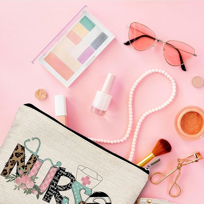 QGFM Nurse Cosmetic Bags With Zipper - Gifts for Women & Nursing Students