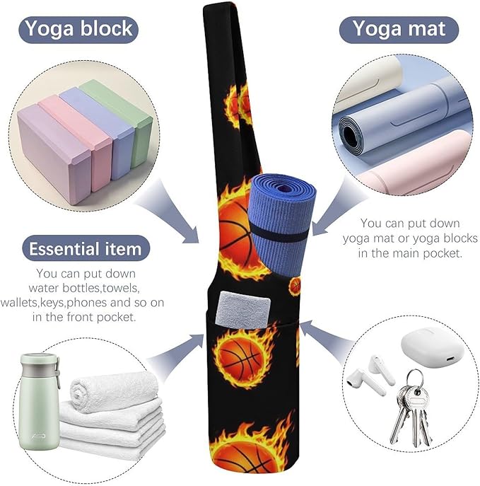 Portable Yoga Mat Carrier Single Shoulder Bag with Pocket Spacious for Yoga Gym Fitness Travel