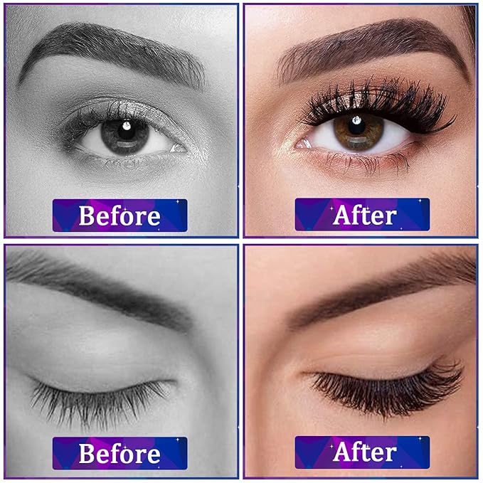 DUOERLA Magnetic Eyelashes - 7 Pairs 3D Medium Magnetic Lashes - 2 Tubes of Liner - Upgraded Natural Look, Long Lasting, Waterproof, Reusable Fake Eyelashes with Applicator - Easy to Apply