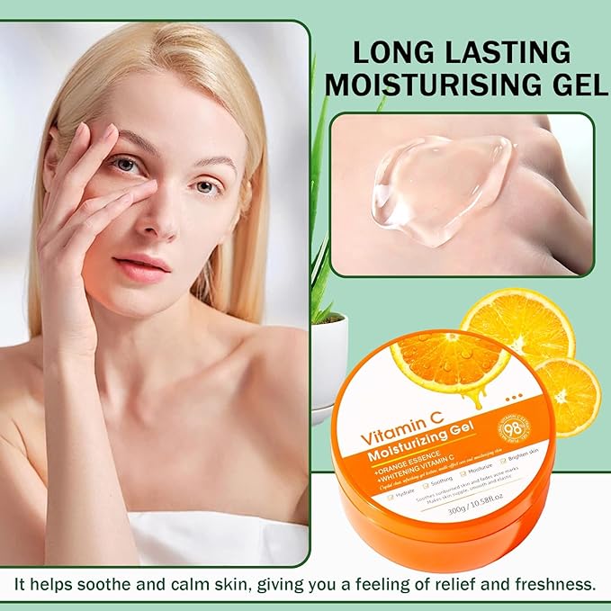 JunKuJK Moisturizing Gel for Face & Body,Non-sticky Gel After Sun Aloe Lotion Skin Care,Fast Absorbing Long Lasting Refreshing Hydrating Face Moisturizer for All Skin Types H
