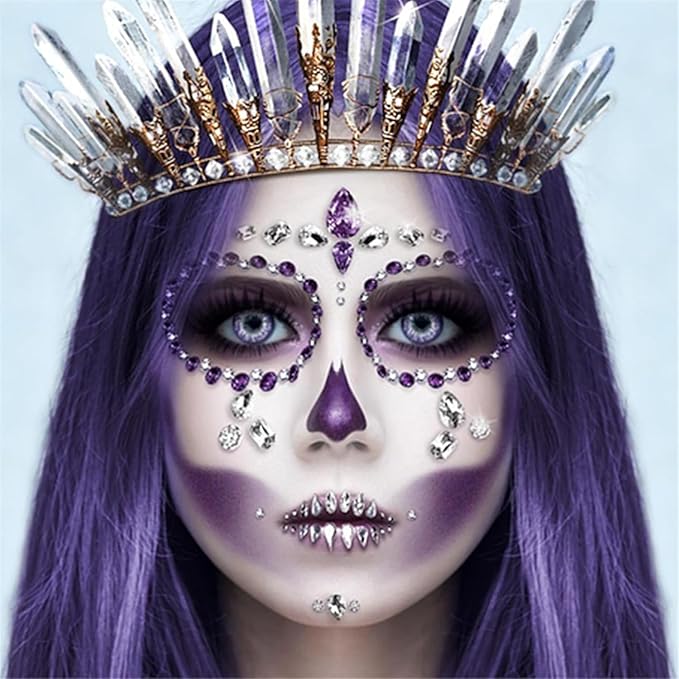 Go Ho 6 Colors Purple Face Body Paint,Cream Water Based Makeup for Halloween Cosplay,Body Paint FX Makeup Palette,Professional Face Paint Purple Makeup