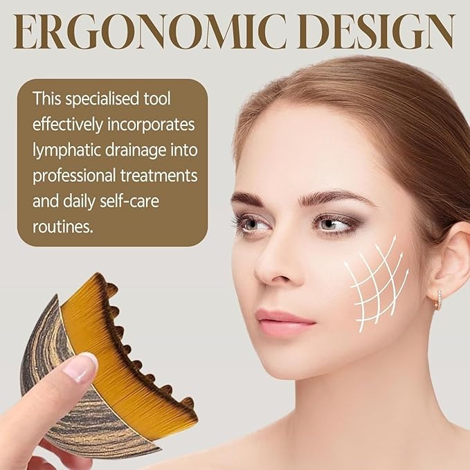 2PCS Lymphatic Contour Face Brush for Drainage, Gua Sha Facial Massage Tool for Sculpting