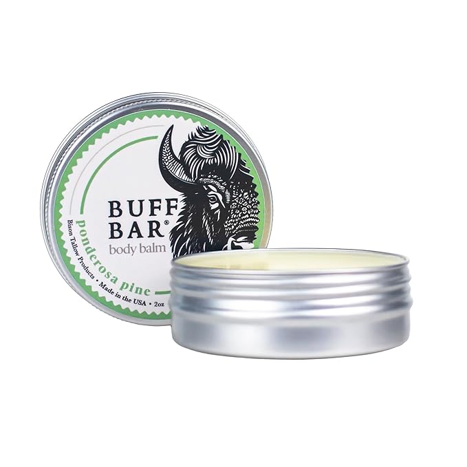 Big Crazy Buffalo BUFF BAR Pure Bison Tallow Balm, Ponderosa Pine - Scents of Pine, Cypress, & Cedar - All Purpose, Body Butter, Hydrating, Naturally Derived, Replaces Lotion - For Dry, Itchy Skin