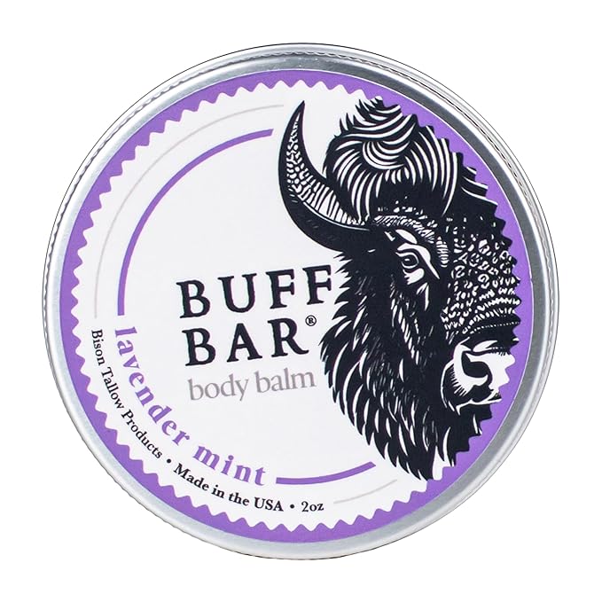 Big Crazy Buffalo BUFF BAR Bison Tallow Balm, Lavender Mint, 1 Pack - All Purpose, Hydrating, Naturally Derived, Mild Scent, Replaces Lotion, For Cracked, Dry, Itchy Skin, Essential Oil