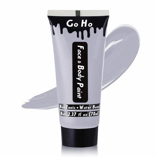 Go Ho Grey Face Body Paint Washable (2.37oz/pc),Water Based Cream Grey Face Paint,Gray Body Paint for SFX Cosplay Costumes Festivals Halloween Vampire Zombie Makeup
