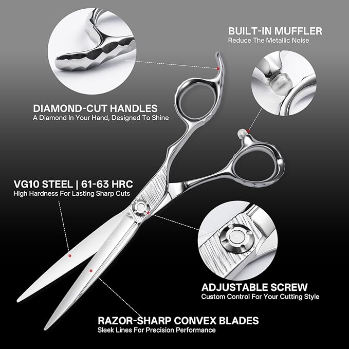Professional Hair Cutting Scissors VG10 Steel Barber Shears for Wet and Dry Hair