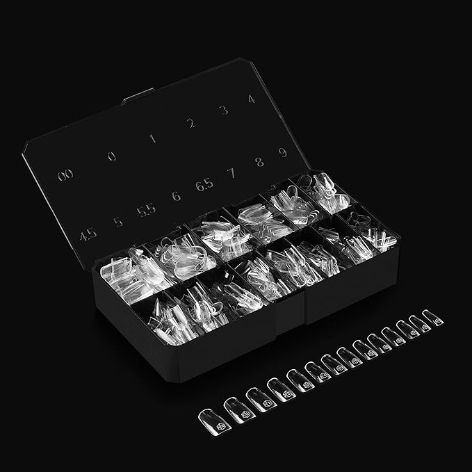 Aprés Gel-X® Natural Square Medium Tip Box | 500pc Gel-X Tips, 11 Sizes 00-9, Premium Quality