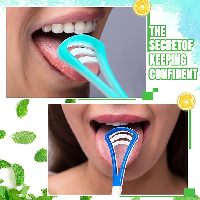 Yinkin 18 Pcs Tongue Scraper for Adults, Tongue Scraper Cleaner, Oral Care Brush for Reducing Bad Breath Adults Healthy Oral Care Tools Easy to Use