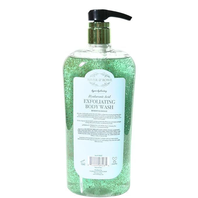 RIVER & ROWE Berries & Honey Hyaluronic Acid Exfoliating Body Wash