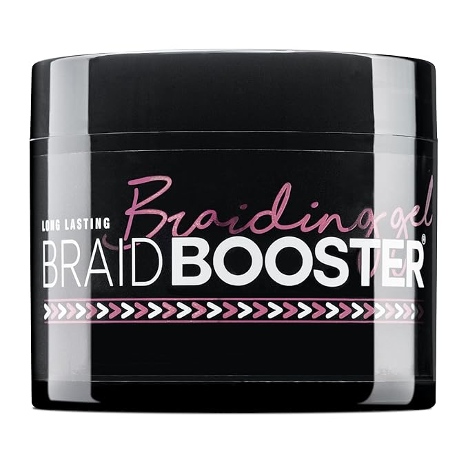 Style Factor Braid Booster Braiding Gel – Strong Hold & Conditioning Shine Hair Gel with Seaweed Extract – for Braids, Twists and Locs – 7.25 oz (Pink)