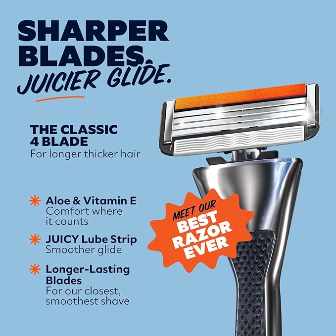 Dollar Shave Club | The Total Package Gift Set | 4 Swift Rinse Refill Cartridges, 1 Heavy Metal Handle, 1 Prep Scrub 3 ounce, 1 Shave Butter 3 ounce, 1 Post Shave Dew 3.4 ounce, Razors for Men