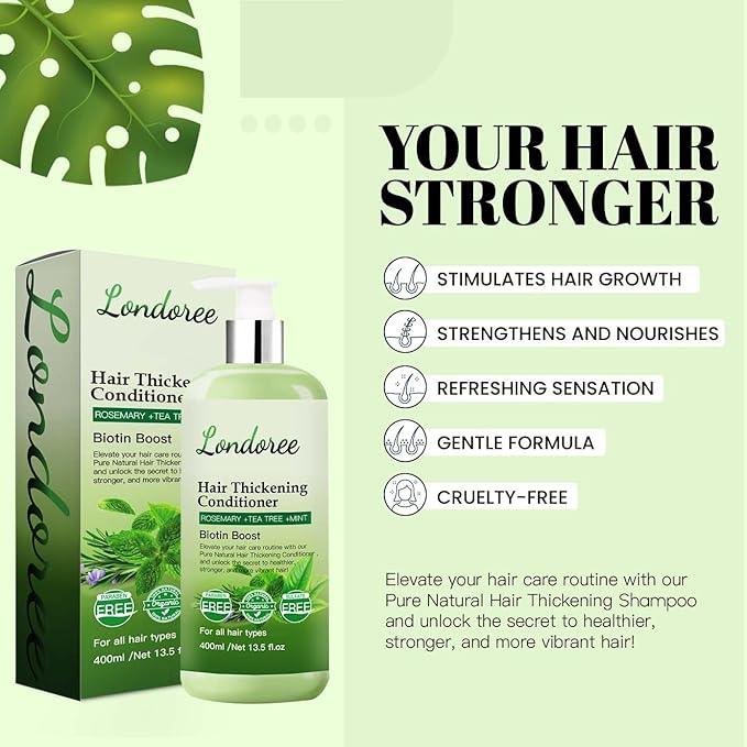 Rosemary Shampoo for Hair Growth, Thickening & Regrowth Formula for Men & Women, Rosemary Mint Strengthening Shampoo with Tea Tree Oil & Biotin for Scalp Therapy & Hair Fall Control 13.5 fl.oz (400ml)