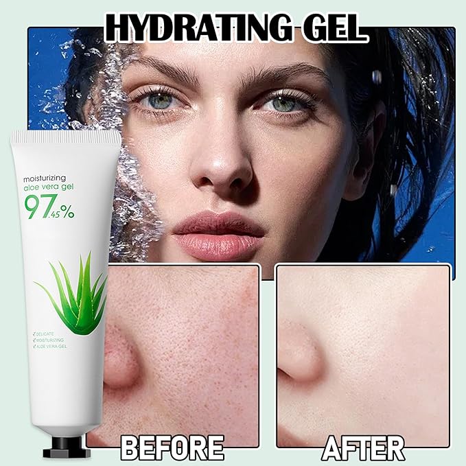 Fusang 8Pcs Organic Aloe Vera Gel for After Sun Skin Care,Natural Moisturizing Aloe Vera Gel for Face & Body,Easy to Portable Face Moisturizer,Travel Size Pure Vera Aloe Gel for all Skin Types F