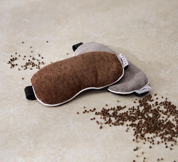 Bucky Hot & Cold Therapy Spa Collection Chenille Eye Mask, 8.5x4", Mocha