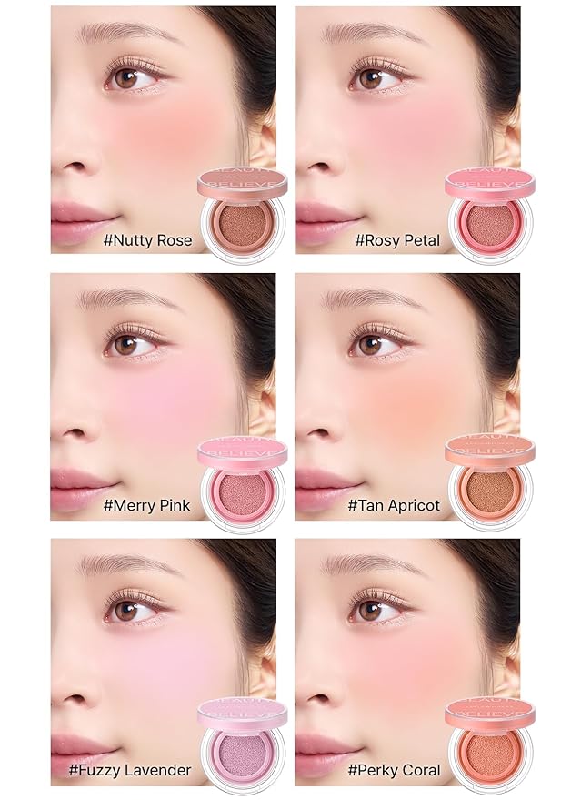 JUNG SAEM MOOL Artist Cushion Blush Blur | Matte & Soft Finish, Korean Liquid Blush for cheeks, Easy to Blend with Puff (Merry Pink)