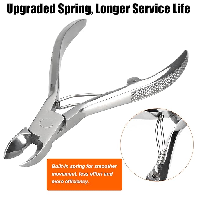 Podiatrist Toenail Clippers, Super Sharp and Wear-resistant Toe Nail Cutters for Thick and Ingrown Nails, Hand Forged Stainless Steel Pedicure Clippers for Men Women Seniors, Convex Blades
